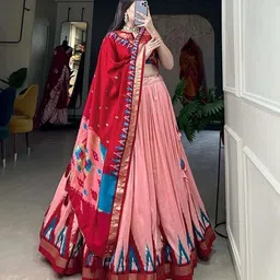 mitrabiz Self Design Semi Stitched Lehenga Choli image 5