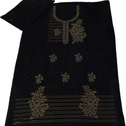 alma collection Unstitched Velvet Salwar Suit Material Embroidered image 1