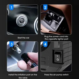 carsun C3011-2 90 psi Tyre Air Pump for Car & Bike image 2