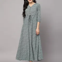 aayu Women Maxi White, Black, Light Blue Full Length Dress-picture-13