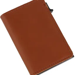 artisans Men Formal Tan Artificial Leather RFID Card Holder image 3