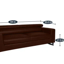 woodsworth from pepperfry Xaviec 3 Seater Sofa With Adjustable Headrest In Dark Brown Colour image 3