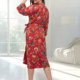 hotgown Red Free Size Bath Robe image 2