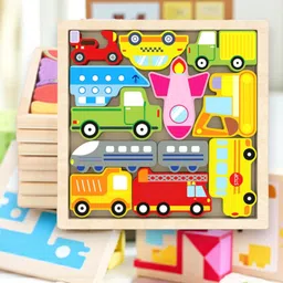 vhd Wooden Vehicle Puzzle Board for Kids – Educational Transport Toy TR87-picture-29