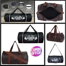 ananya enterprises 15 L Gym Duffel Bag - Gym Bag 2 Set Combo Duffle Bag for Men and Women - Brown-picture-25