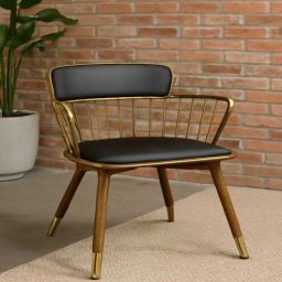 casacraft from pepperfry Mid Century Engineered Wood Dining Chair With Rexine Fabric-picture-34