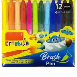 sunrise trading Flair Combo 12 Bright Multicolour Brush Pen & 12 Shades Color Pencil Digital Colorimeter image 3