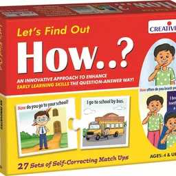 creatives Let's Find Out-How WH Question Series Self-Correcting Match Ups Game Ages 4 & Up image 4