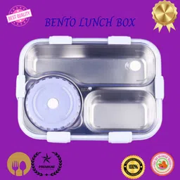 moira international Lunch Box for Kids Compartment Insulated Stainless Steel Tiffin Box for KID_L41 3 Containers Lunch Box image 1