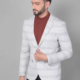 crimsoune club Men Checkered Single Breasted Formal Blazer image 3