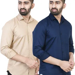 feel high Men Regular Fit Solid Spread Collar Casual Shirt-picture-13