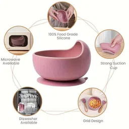 eslora Silicone Mixing Bowl Strong Suction for Toddlers Babies Kids First Stage - SILICON image 2