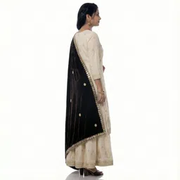 traditions bazaar Velvet Embroidered Brown Women Dupatta image 2