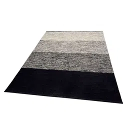 saral home Black Cotton Hand Woven 5 X 7 Feet Dhurrie image 4