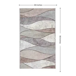 sapana carpet-mats Cream Abstract Wool 3 ft X 5 ft Machine Made Carpet image 3