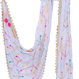 Chiffon Embroidered White Women Dupatta-image-16