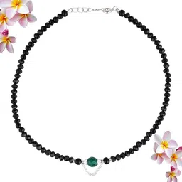 Dhruvs Collection 925 Silver Designer Anklet | Hanging Chain with Green Bead | Single Piece White Gold Anklet image 2