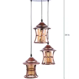 foziq Braco Brown copper Cluster Hanging Light image 4