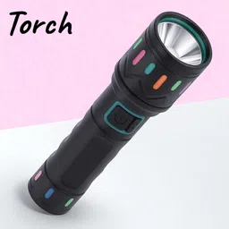 3baan A409 Super Bright Torch | Heavy Duty Rechargeable Flashlight with Long Battery Torch image 1