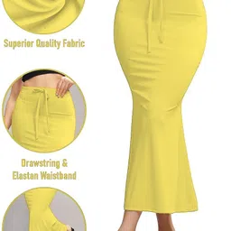 Veehaus Lemon Yellow Women Saree Shapewear Petticoat Lycra Blend Petticoat-picture-27