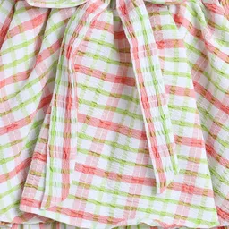 The Magic Wand Girls Checked Shoulder Straps Top with Skirt image 2