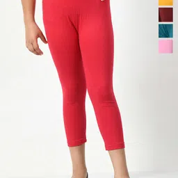BAESD Girls Pack Of 5 Cotton & Lycra Capris-picture-34
