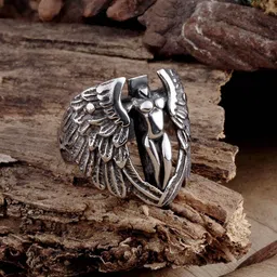 Yellow Chimes Men Silver-toned Stainless Steel Ring image 5