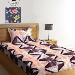 KLOTTHE Unisex Set of 2 Printed Single Bedsheet with 2 Pillow Covers image 1