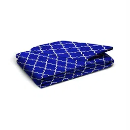 Aura Blue & White Geometric Microfiber 180 TC Single Bedsheet with 1 Pillow Covers image 2