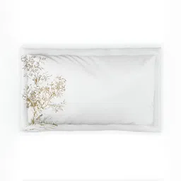 DDecor Yellow & White Floral 144 TC Single Bedsheet with 1 Pillow Covers image 2