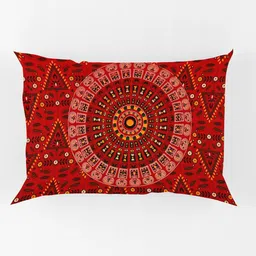 UNIQCHOICE Red & Orange Printed Cotton 144 TC King Bedsheet with 2 Pillow Covers image 5