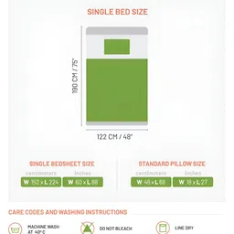 DDecor White & Pink Floral 144 TC Single Bedsheet with 1 Pillow Covers image 2