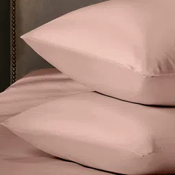 LINENWALAS Happy Sleeping Set Of 2 Pink Solid 300 TC Pillow Covers-image-65