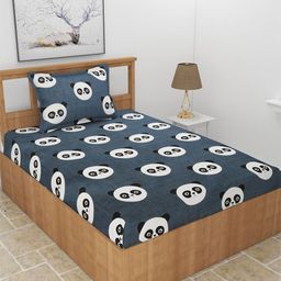 MORADO Black & White Graphic 210 TC Single Bedsheet with 1 Pillow Covers-picture-16