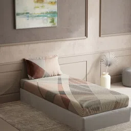 DDecor Brown & White Striped Cotton 150 TC Single Bedsheet With 1 Pillow Cover-picture-17