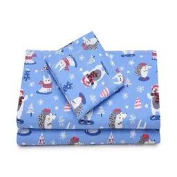 RRC Blue Cartoon Characters Cotton 144 TC Single Bedsheet Set- 1.5 m x 2.28 m image 3