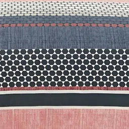 Signature Grey & Pink Geometric 140 TC King Bedsheet with 2 Pillow Covers image 3