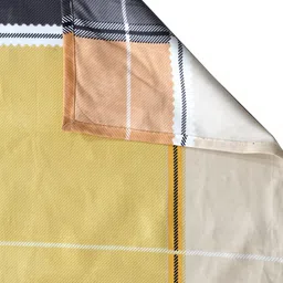 Arrabi Black & Yellow Geometric 300 TC Flat King Bedsheet with 2 Pillow Covers image 4