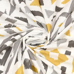 BELLA CASA valence White & Grey Geometric Cotton 220 TC King Bedsheet with 2 Pillow Covers image 4