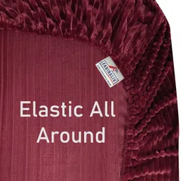 FABINALIV Maroon 300 TC King Size Fitted Double Bedsheet With 2 Pillow Covers image 4