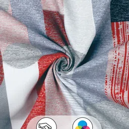 Story@home Arena Grey & Red Printed 180 TC Queen Bedsheet & 2 Pillow Covers image 4