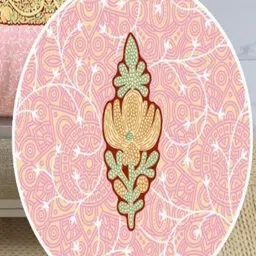 Qfab Pink Geometric 350 TC King Bedsheet with 2 Pillow Covers image 4