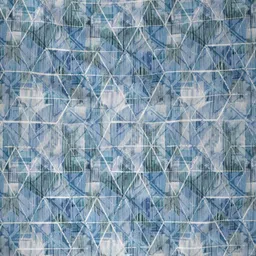 GM Blue Geometric 144 TC Cotton 1 Super Queen Bedsheet with 2 Pillow Covers image 5