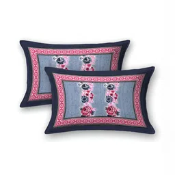 Wayne Martin Purple and Pink Floral 210 TC Queen Bedsheet with 2 Pillow Covers image 2