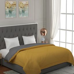 RF RELAXFEEL Yellow & Grey Geometric Heavy Winter 233 GSM Double Bed Quilt-picture-4