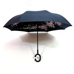Oblivion Printed Travel Windproof Reverse Umbrella | Inverted Folding Umbrella with UV Protection | Double Layer Waterproof Canopy | Compact & Durable for Rain and Sun | Hands-Free C-Shaped Handle image 4