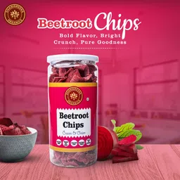 Dhanigreens Organics Salty Beetroot Chips Cream & Onion Flavour Healthy Snacks 150gm (Pack of 2)| Gluten Free, Baked, Munchies, Dietary Fiber, Transfat Free | Rich in Nutrients | Protein Snack image 2