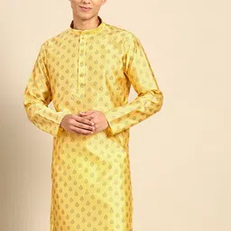 MANQ Ethnic Motifs Printed Mandarin Collar Long Sleeves Straight Kurta-picture-47