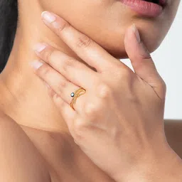 WHITE LIES Gold-Plated Evil Eye Bow Finger Ring image 5