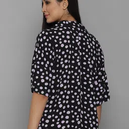 Allen Solly Woman Black Printed Boxy Top image 4